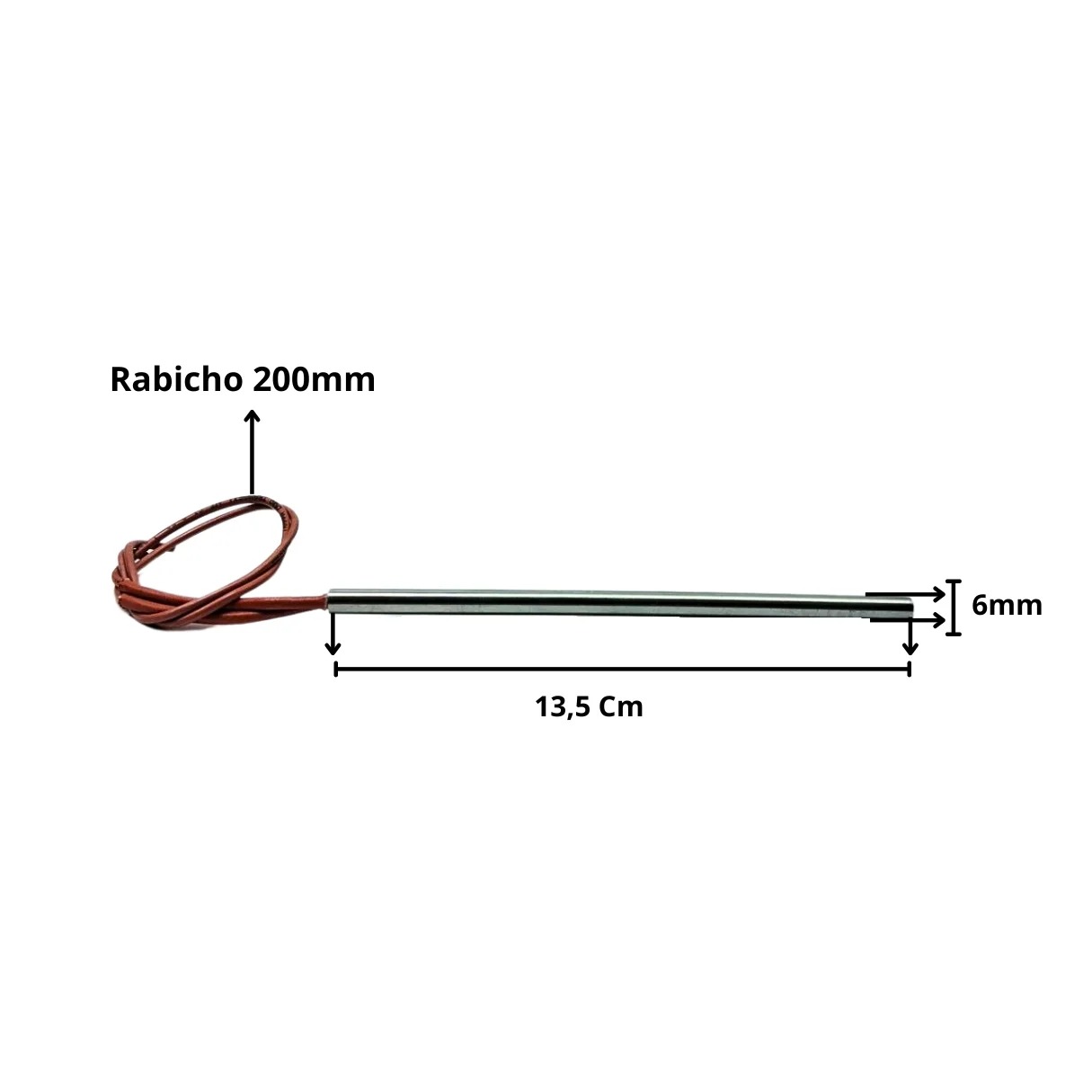 Resistência Cartucho Seladora 6X135mm 120w 220v AC KL - Imagem 2