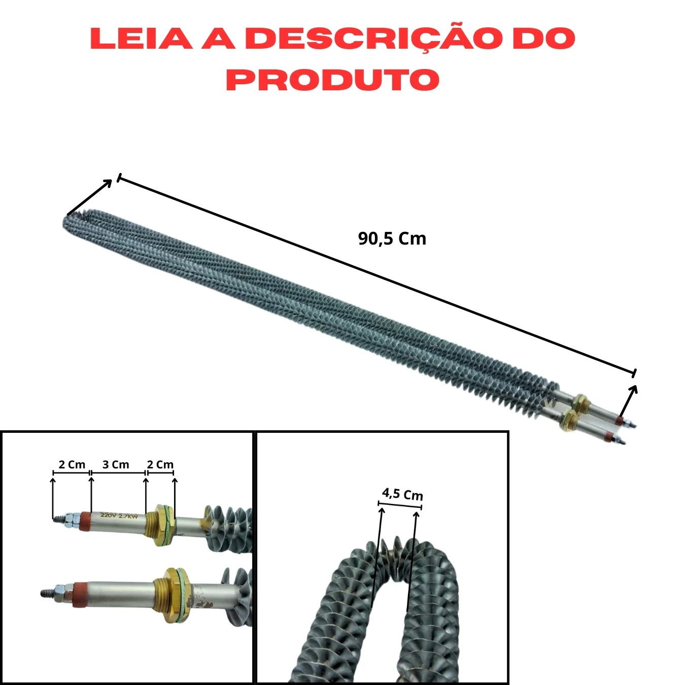 Resistência Para Estufas Secadoras Fornos Helicoidal 2700w 220v - Imagem 2