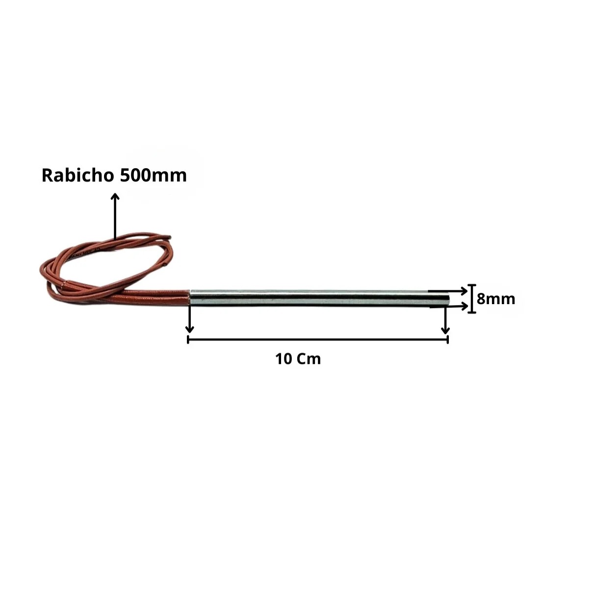 Resistência Elétrica Cartucho Seladora 8X100MM 300W 220V AC KL - Imagem 3