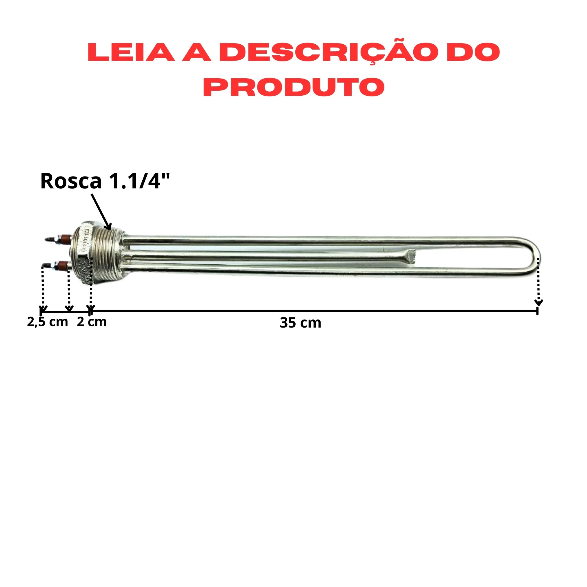 Resistência Niquelada Aquecedor Boiler 3000w 220v Rosca1.1/4 - Imagem 3