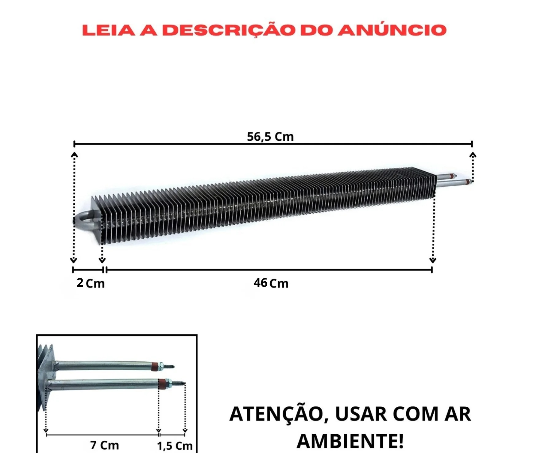 Resistência Elétrica Aletada Estufa E Embaladora 1000w 220v - Imagem 3