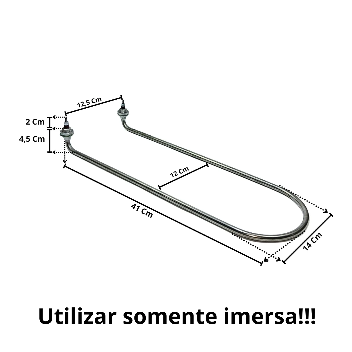 Resistência Marmiteiro Banho Maria Mesa Quente 410mm 2500w 220v Ponta 90° - Imagem 3