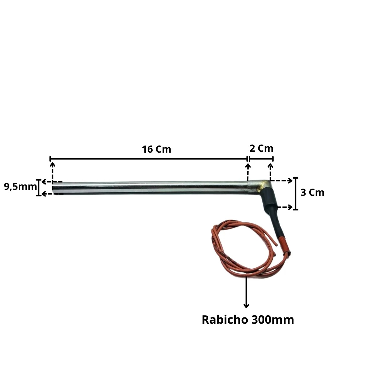 Resistência Elétrica Cartucho Tipo L Seladora 9,5X30X160MM 200W 220V - Imagem 2