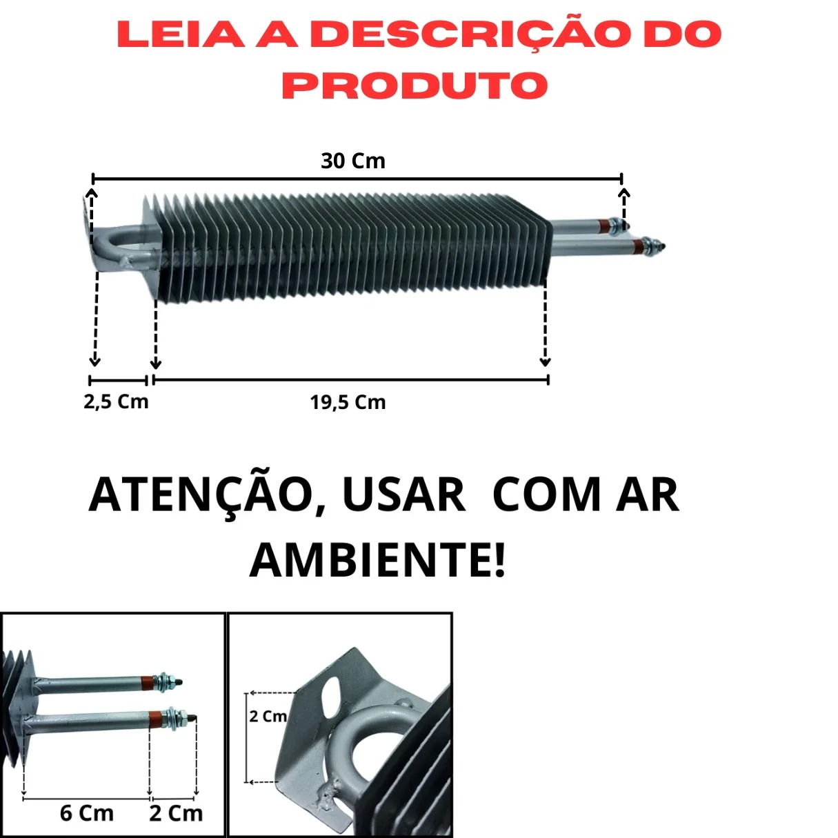 Resistência Aletada 8,2X300MM 328W 230V Câmara Climática - Imagem 3