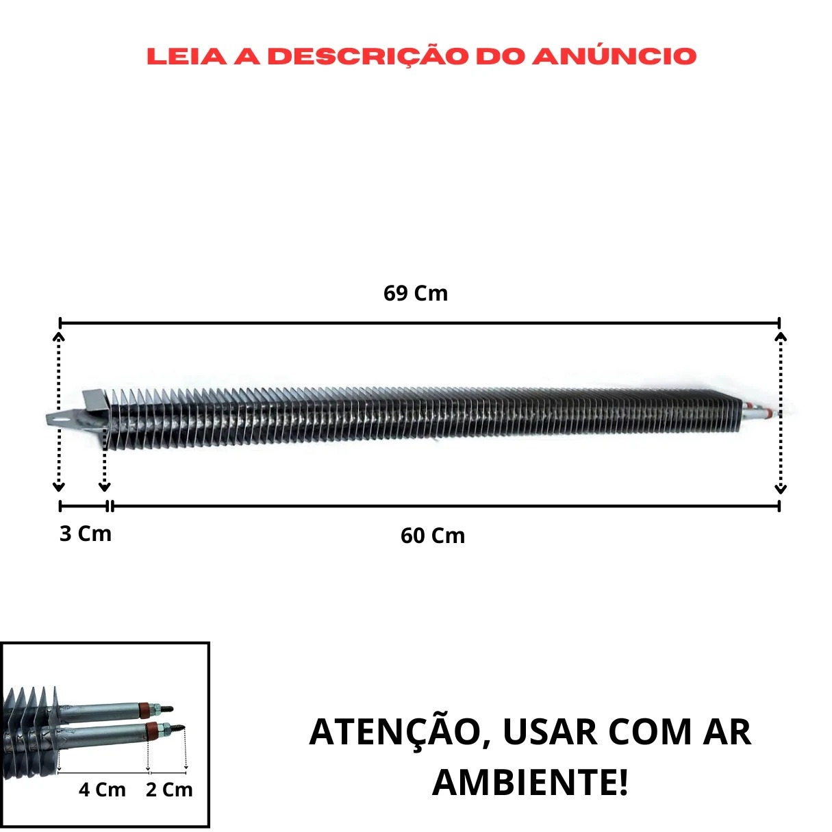 Resistência Aletada 11,1X690MM 1900W 220V Estufa Secadoras Trox - Imagem 2
