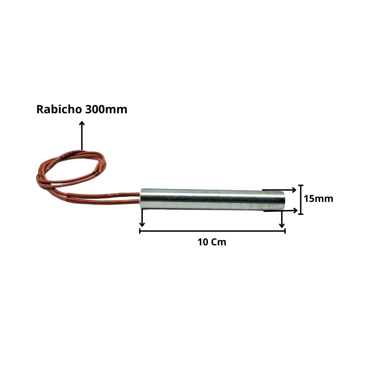 Resistência Elétrica Cartucho Seladora 15X100MM 300W 220V AC KL - Imagem 2
