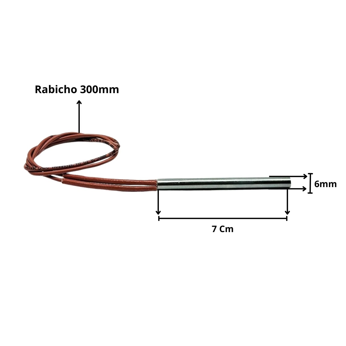 Resistência Cartucho Para Seladora 6x70mm 100w 110v - Imagem 2
