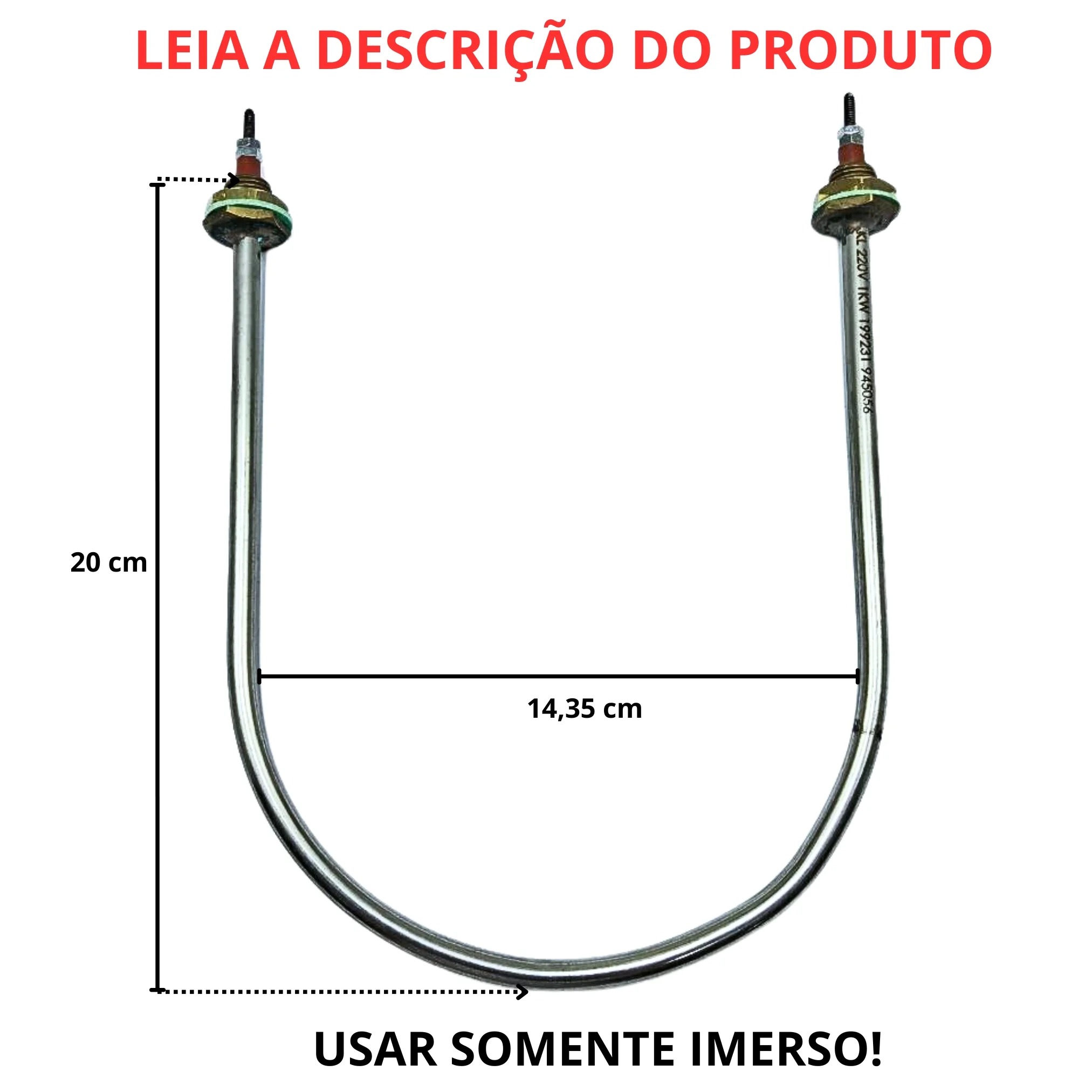 Resistência Tipo U Marmiteiro Buffet Térmico 200mm 1000w 220v - Imagem 3