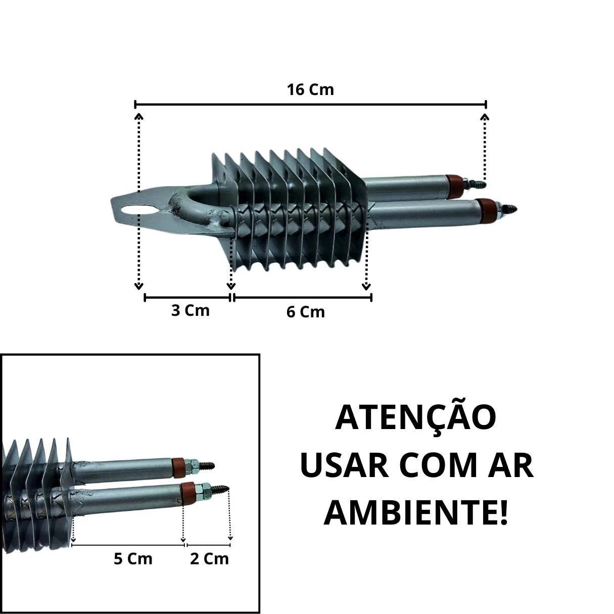 Resistência Aletada Estufa E Embaladora 11,1X160mm 200w 220v - Imagem 2