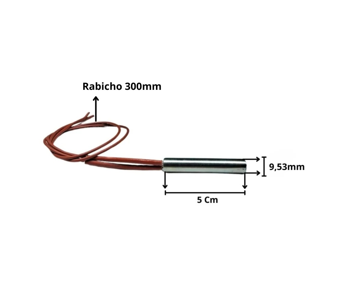 Resistência Cartucho Coladeira De Borda 9,53x50mm 80w 230v - Imagem 3