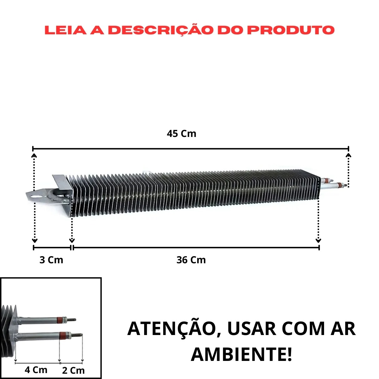Resistência Aletada 8,2X450MM 750W 254V Estufa Trox - Imagem 3