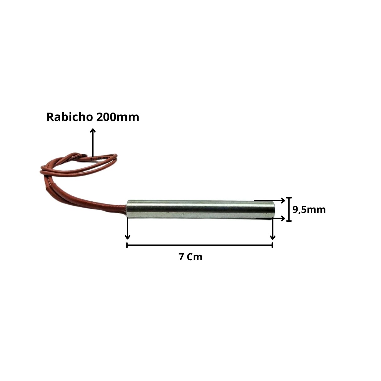 Resistência Elétrica Cartucho Seladora 9,5X70MM 100W 110V - Imagem 3