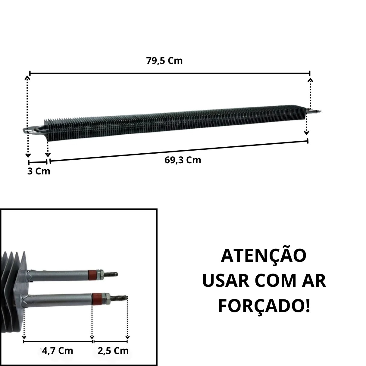 Resistência Tubular Aletada Suzuki 795mm 2500w 220v - Imagem 2