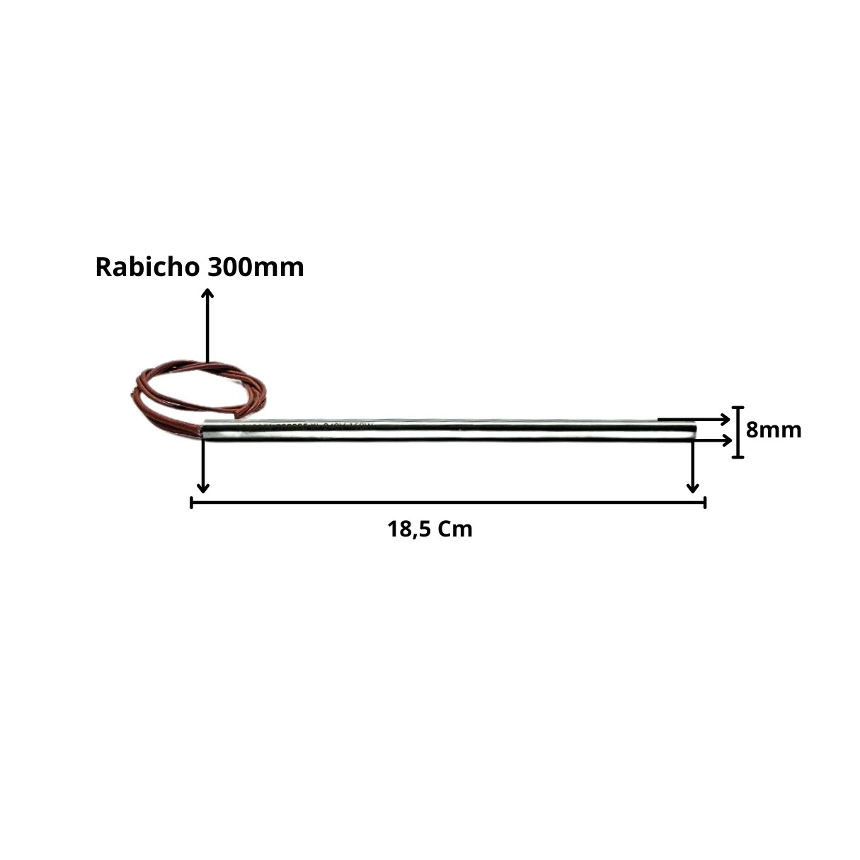Resistência Elétrica Cartucho Seladora 8X185MM 240V 150W AC KL - Imagem 2