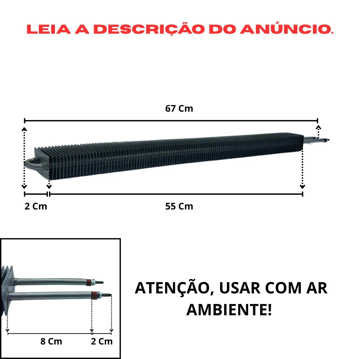 Resistência Aletada Forno TecnoPizza 8,2X670mm 1500w 220v - Imagem 2