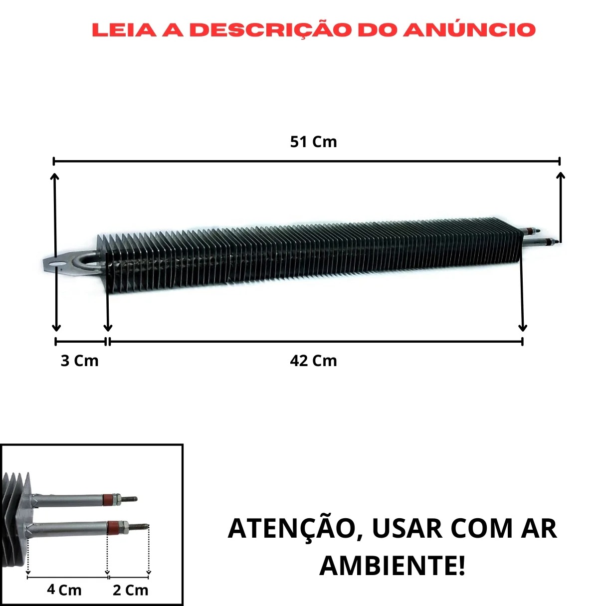 Resistência Aletada 8,2X510MM 950W 220V Estufa Secadora - Imagem 2