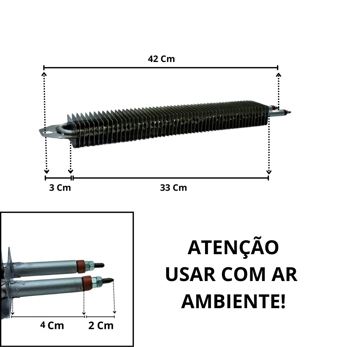 Resistência Aletada Estufa Climatizador Trox 11,1X420MM 1000W 380V - Imagem 3