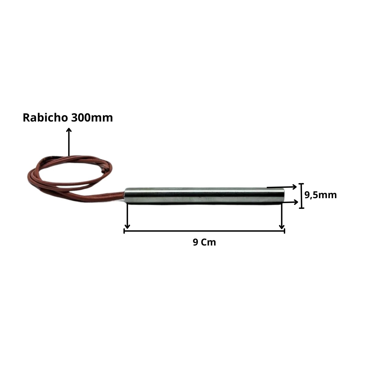 Resistência Cartucho Seladora 9,5X90MM 200W 220V - Imagem 2