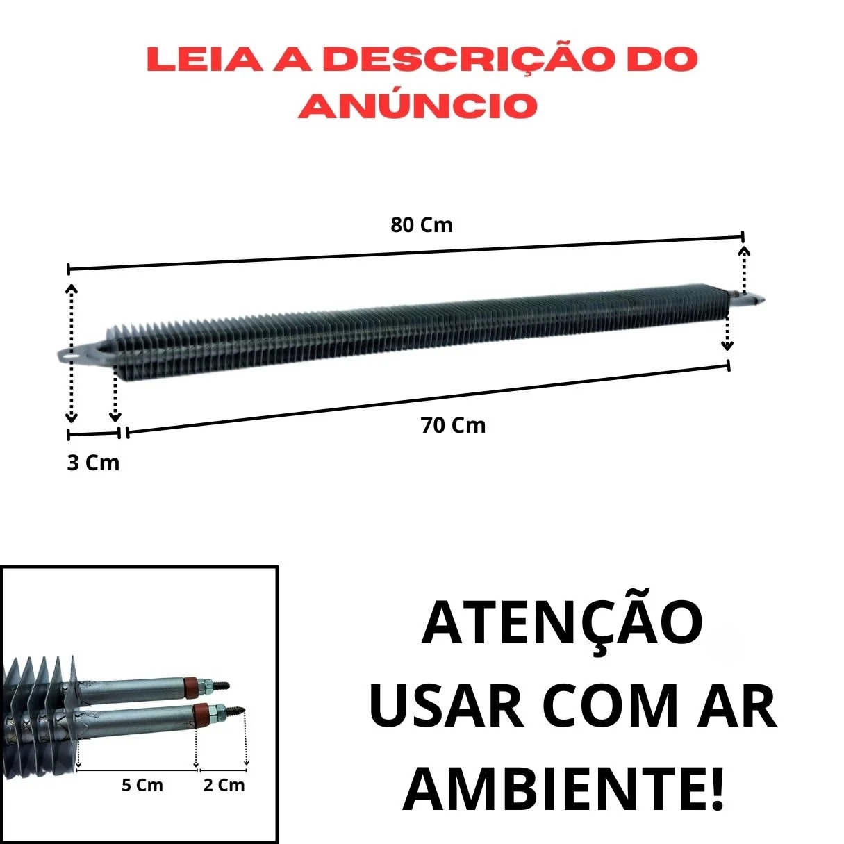 Resistência Aletada 11,1X800mm 220v 1334w Estufa Secadoras - Imagem 3