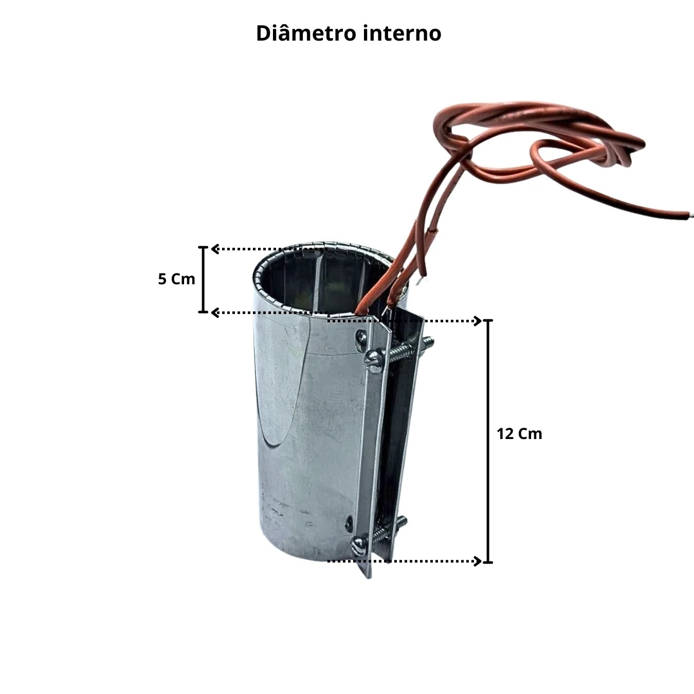Resistencia Coleira Mica Injetora 50X120MM 550W 220V Conector Saída Rabicho - Imagem 2