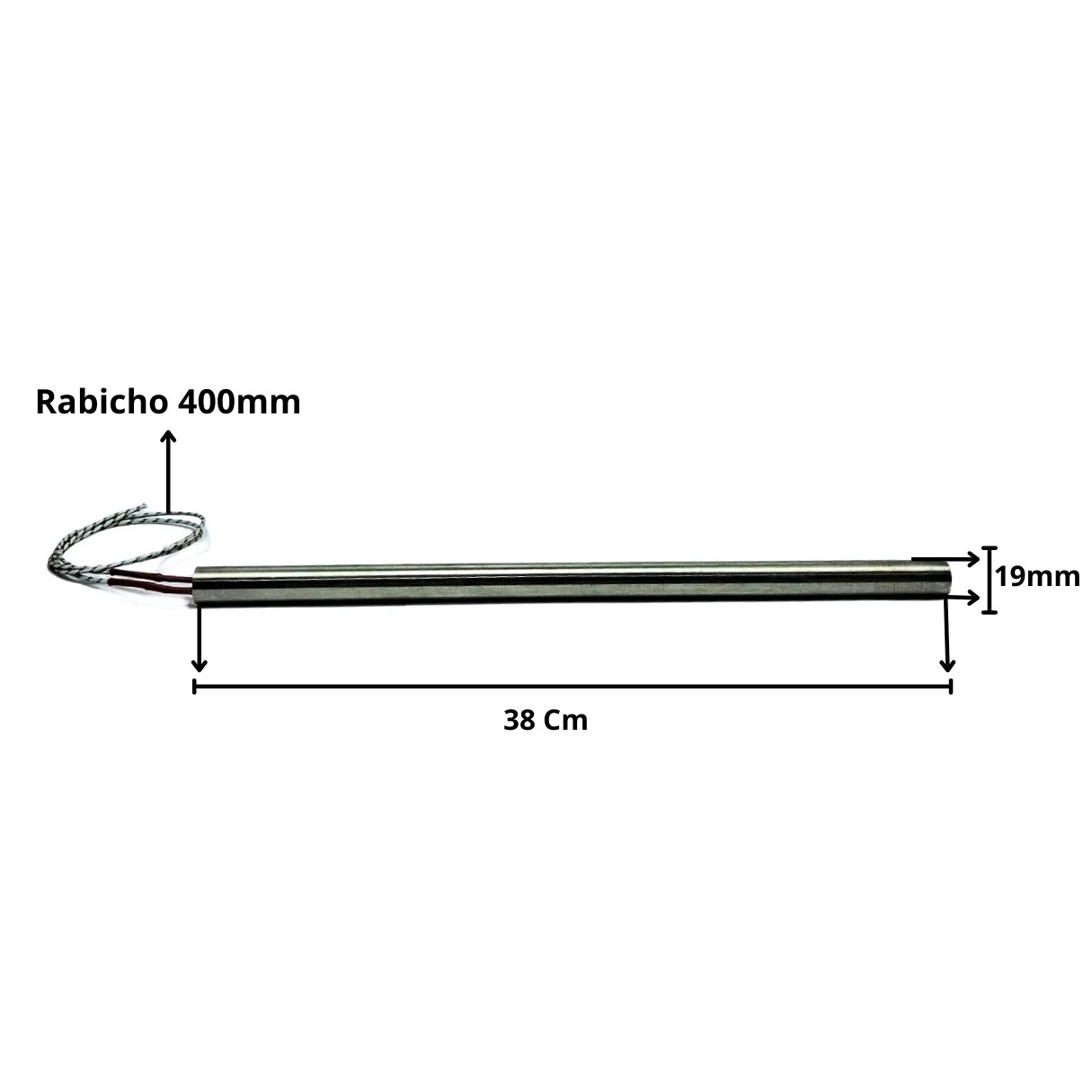 Resistência Elétrica Cartucho Seladora 19X380MM 800W 220V - Imagem 3