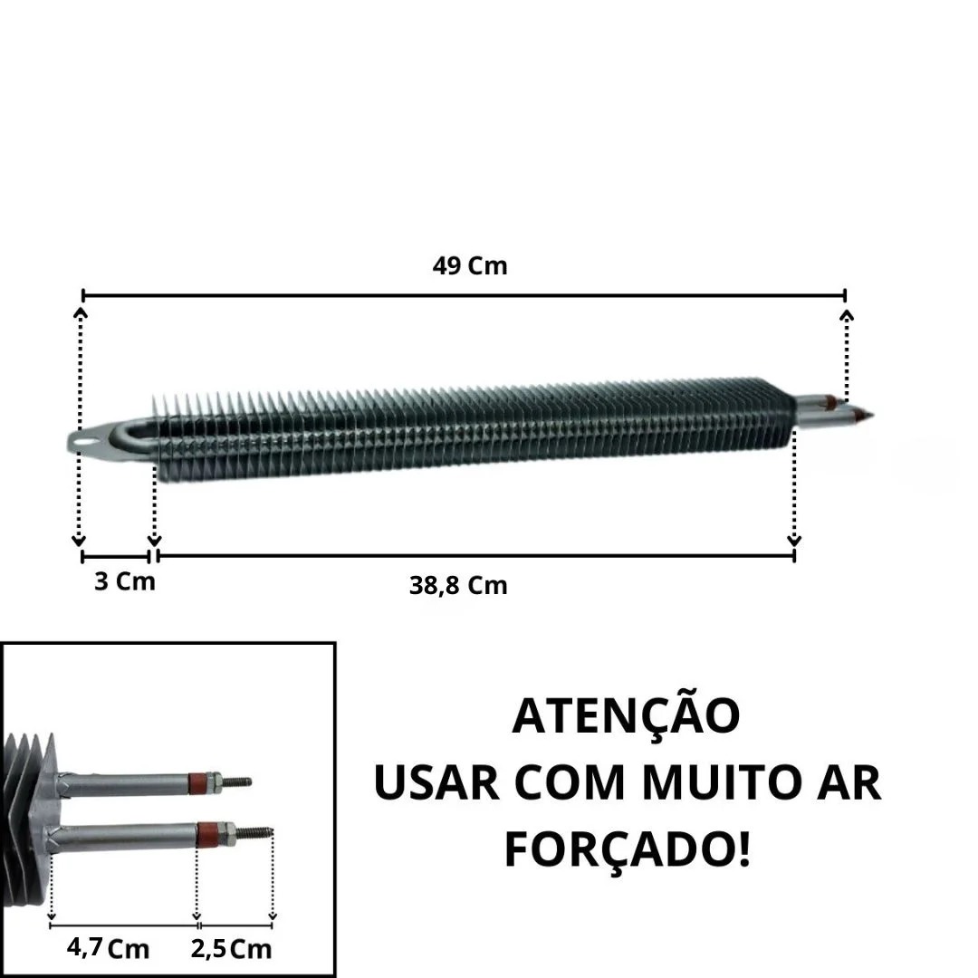 Resistência Elétrica Aletada 490mm 1500w 220v - Imagem 2