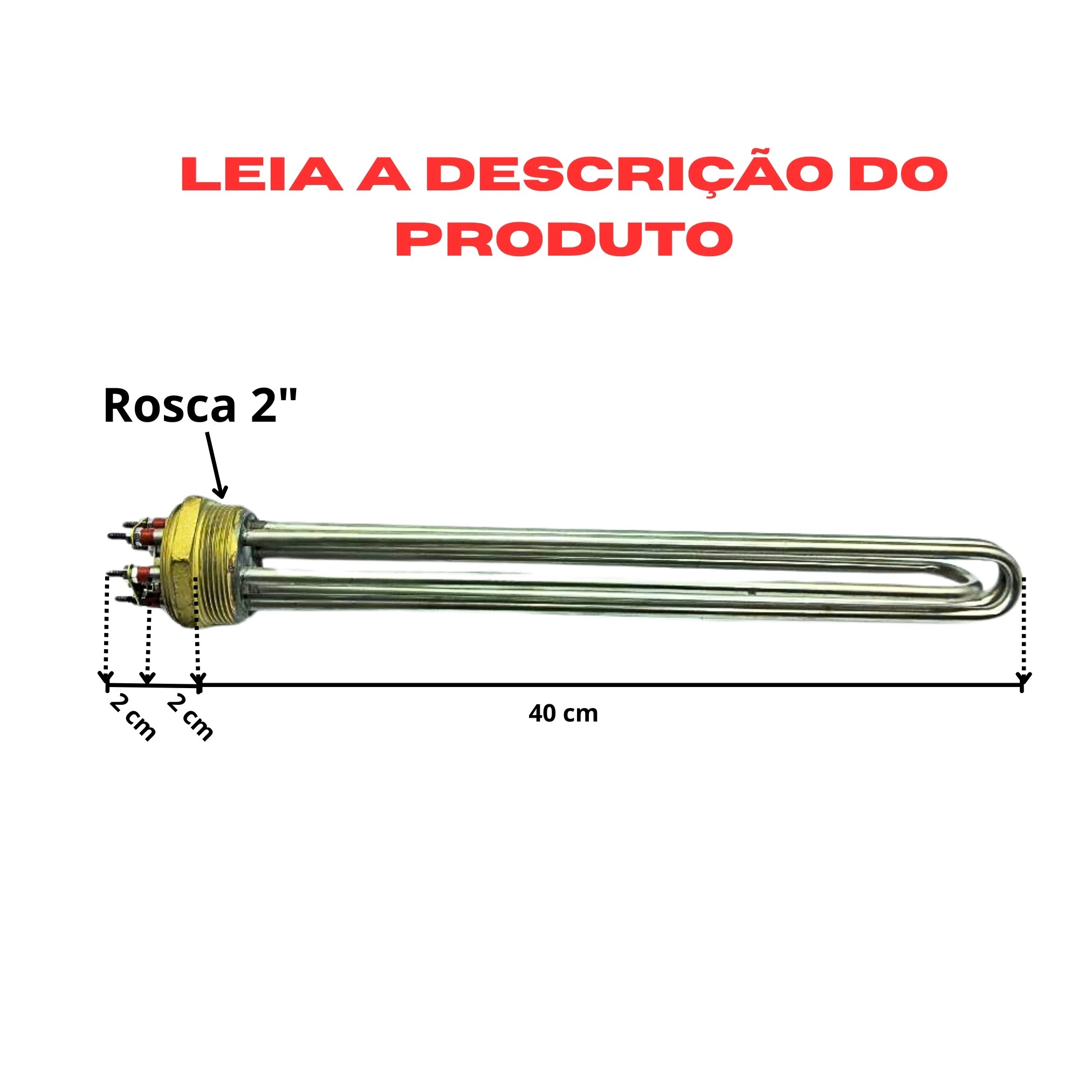 Resistência Flange Rosca 2" U3 8,2X400mm 6000w 220/380v - Imagem 3