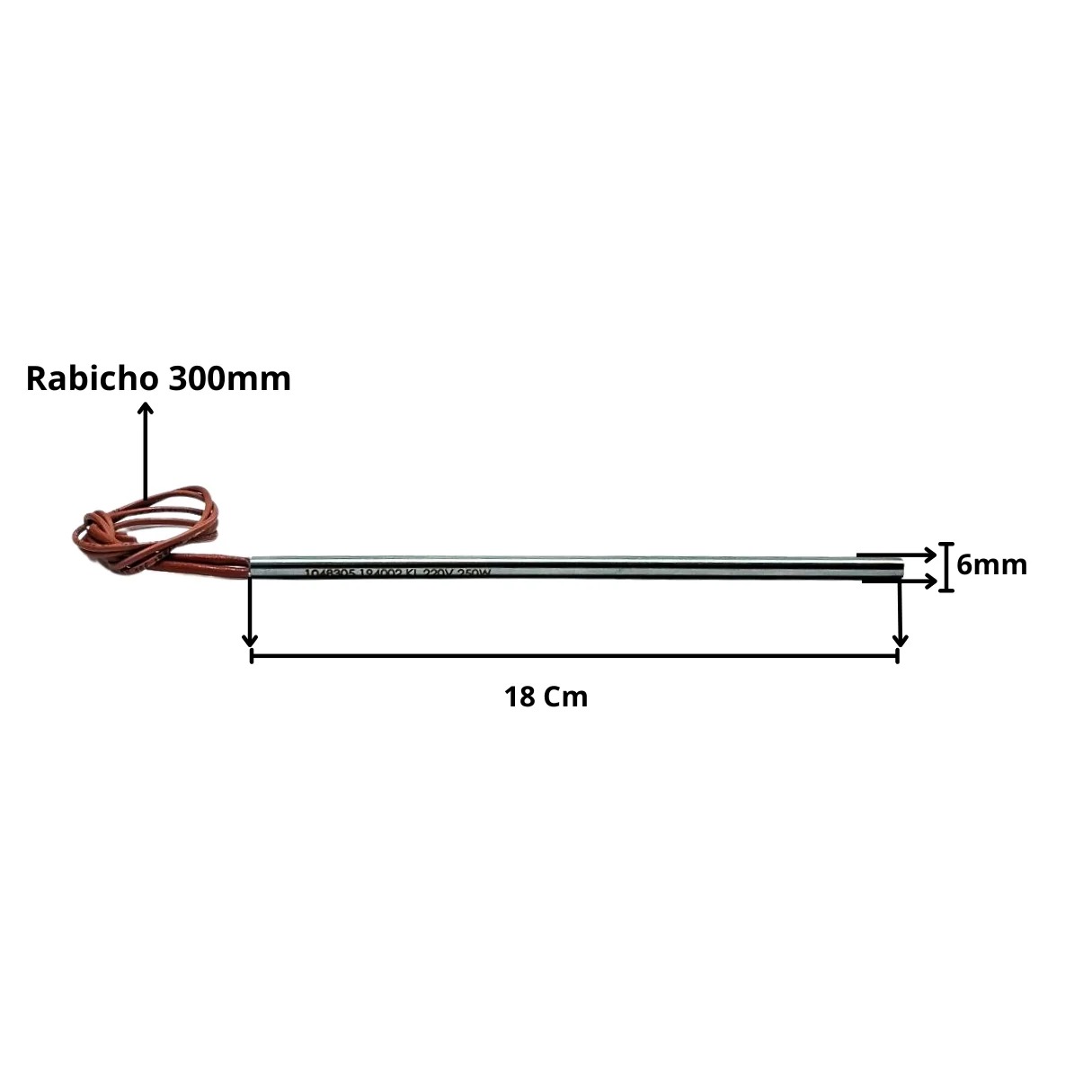 Resistência Cartucho Para Seladora 6x180mm 250w 220v - Imagem 3