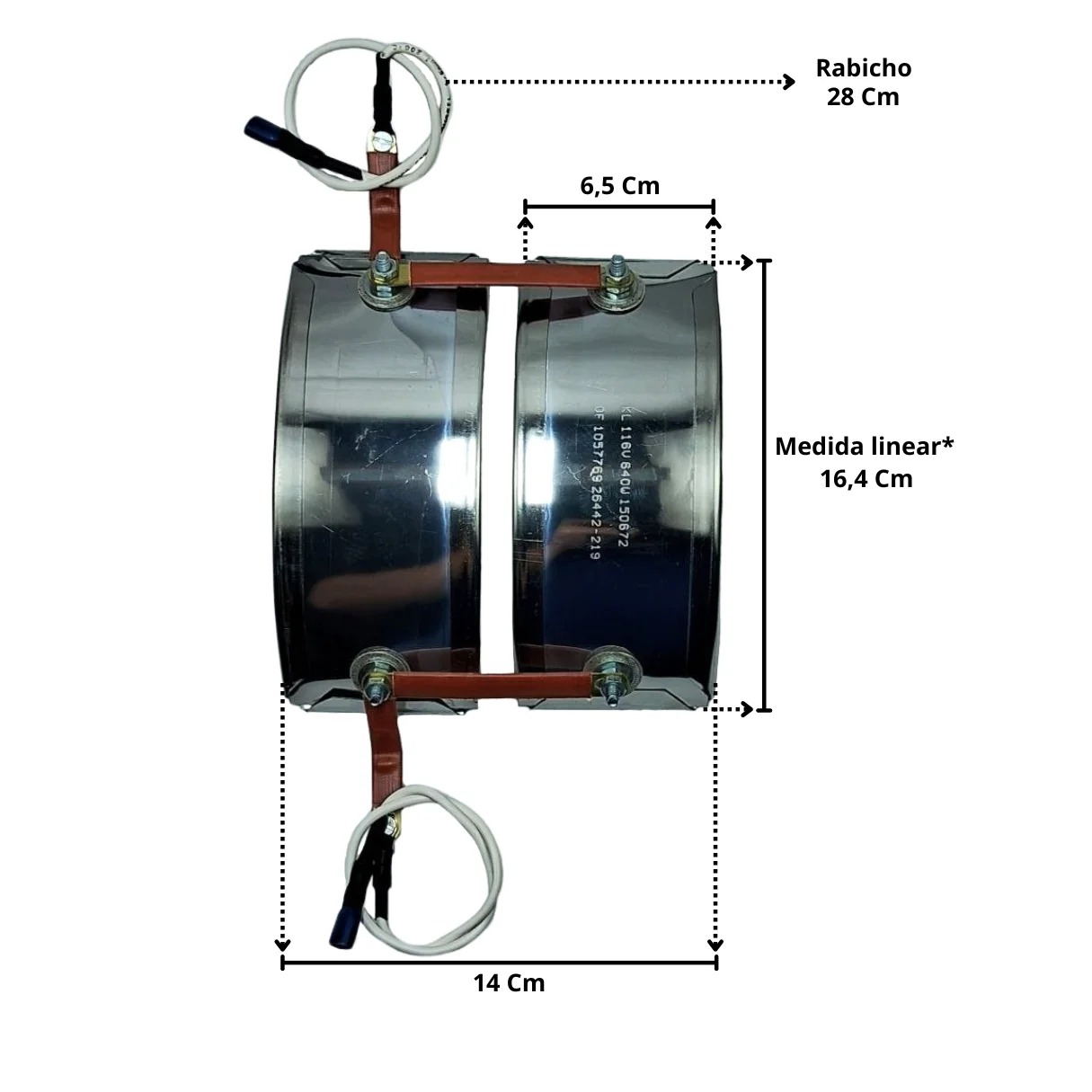 Resistência Elétrica Bainha Mica 164LX65MM 640W 116V Auto Clave Dabi 12L - Imagem 4