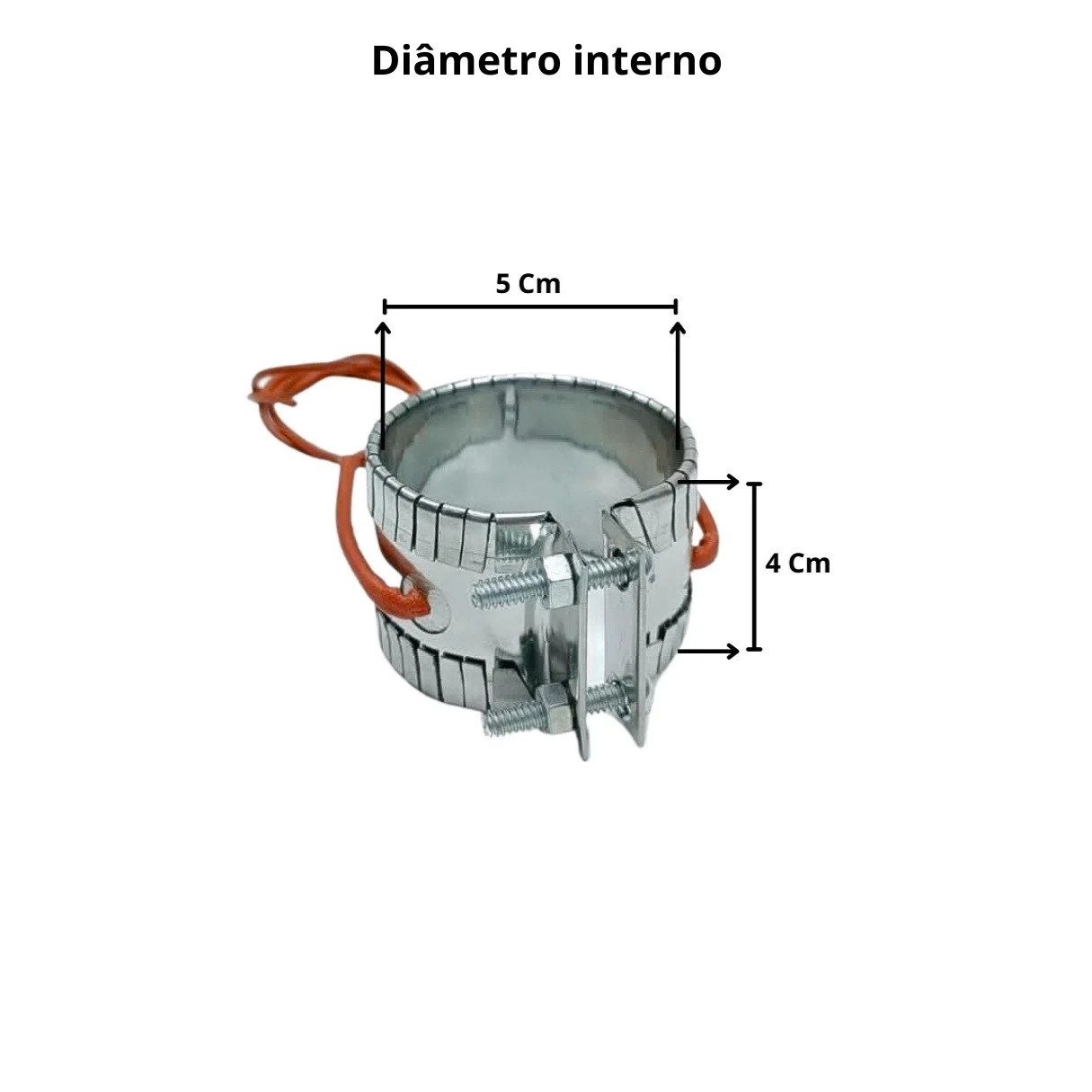 Resistência Coleira Mica Injetora 50X40mm 200w 220v Conector Saída Rabicho - Imagem 4
