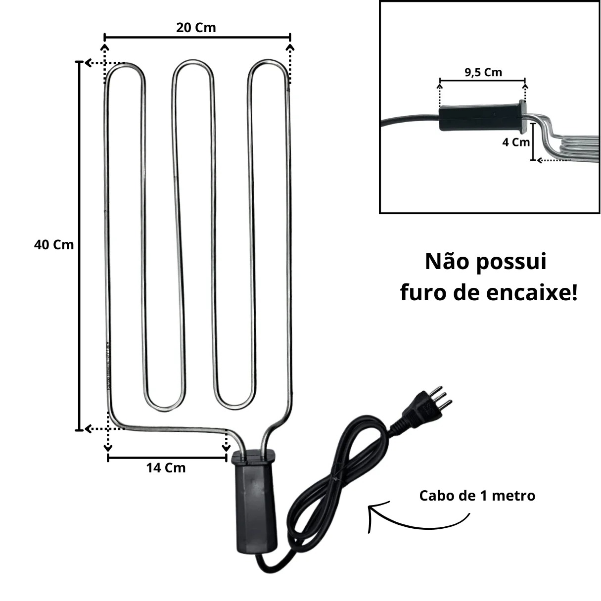 Resistência Churrasqueira Fischer Grill 1800W Com Cabo - Imagem 3