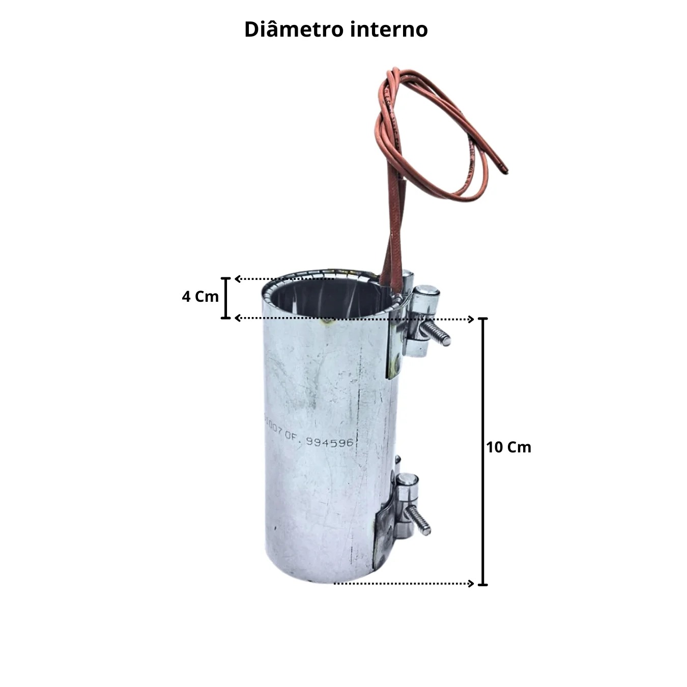 Resistência Coleira Mica Injetora 40X100mm 400w 230v rabicho - Imagem 2