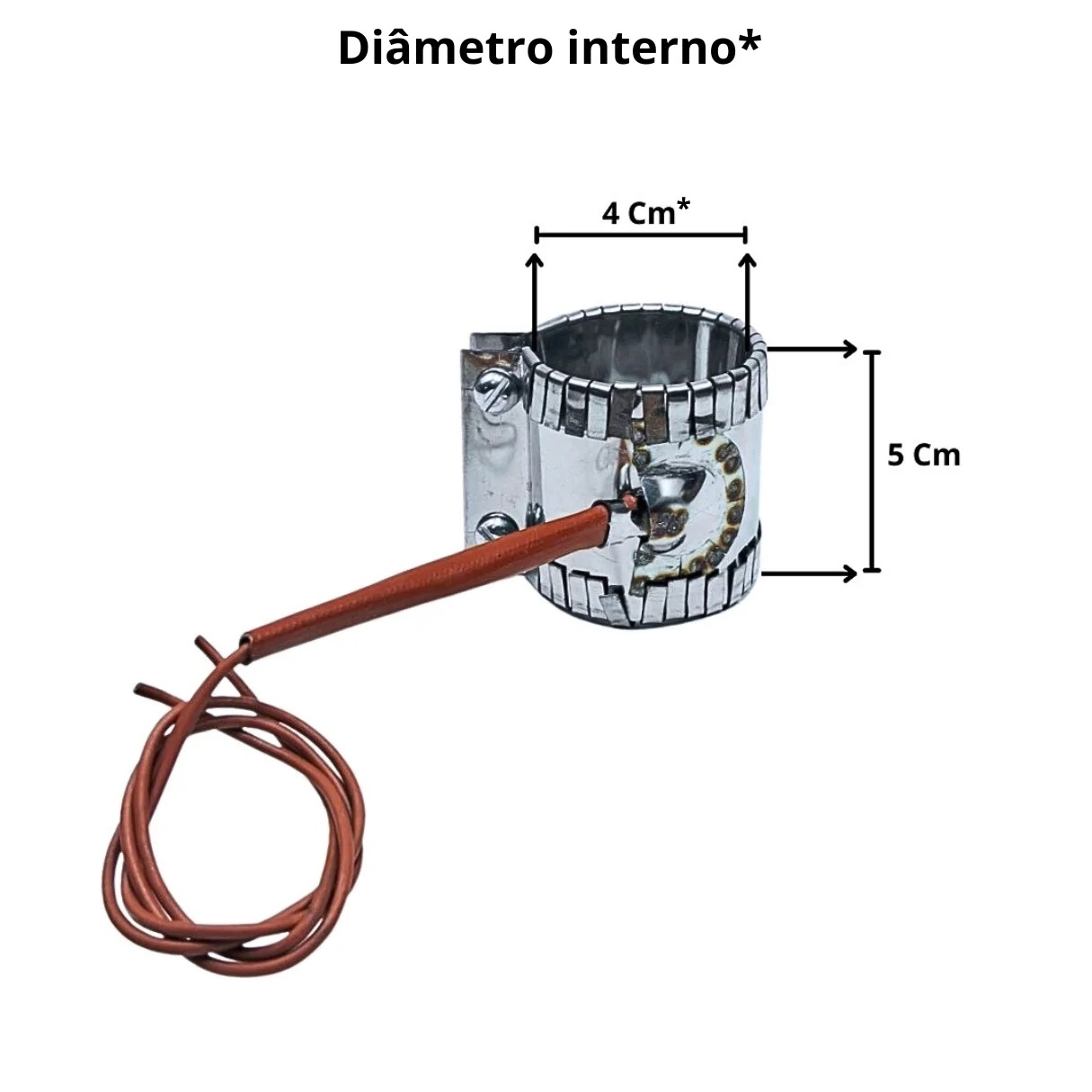 Resistência Coleira Mica Injetora 40X50MM 200W 220V Conector Saída Rabicho - Imagem 2