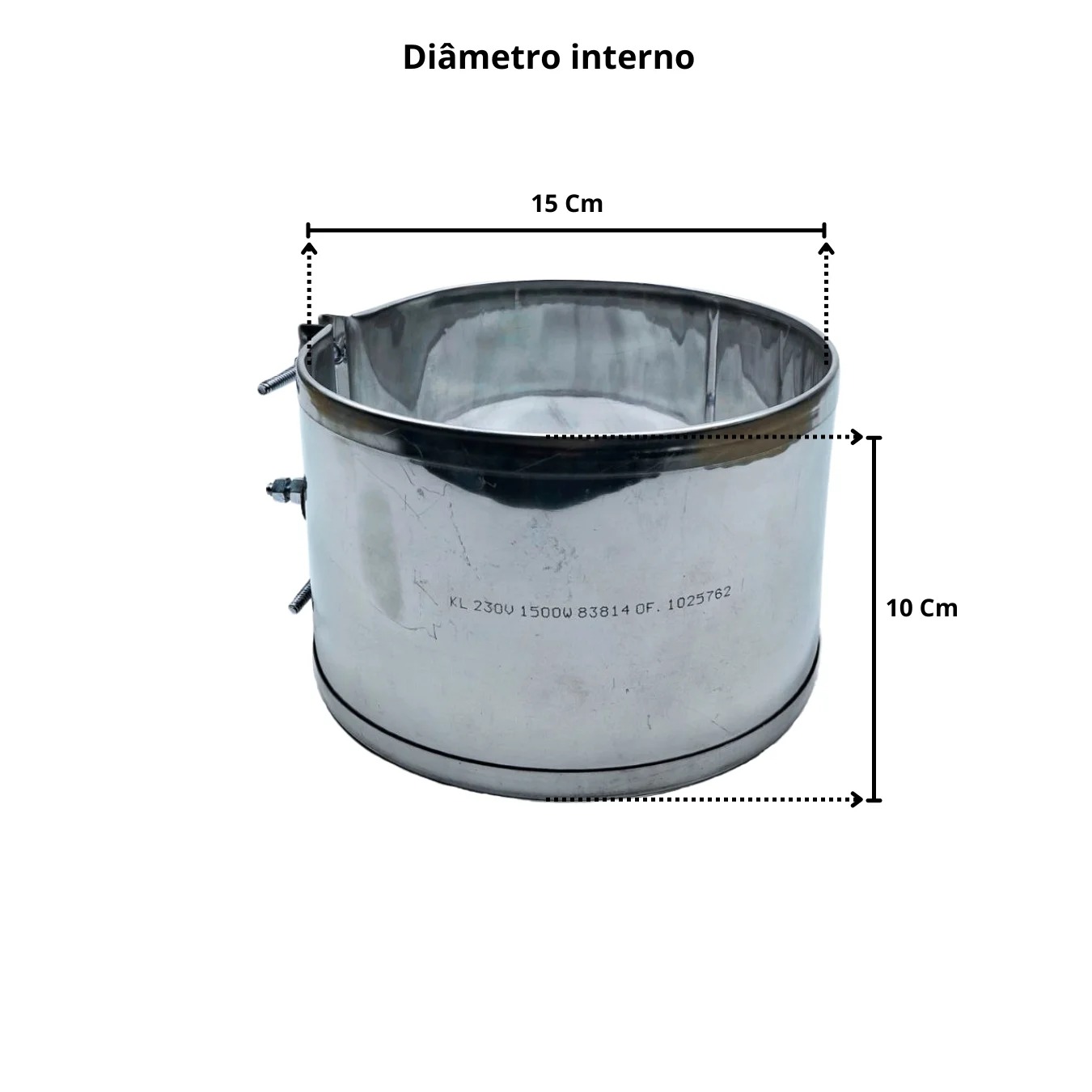 Resistência Coleira Mica Injetora Extrusora 150MMX100MM 1500W 230V Saída Parafuso - Imagem 2