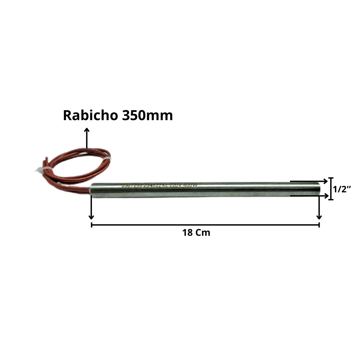 Resistência Cartucho Seladora Corte Solda 1/2"x180MM 400W 220V - Imagem 3