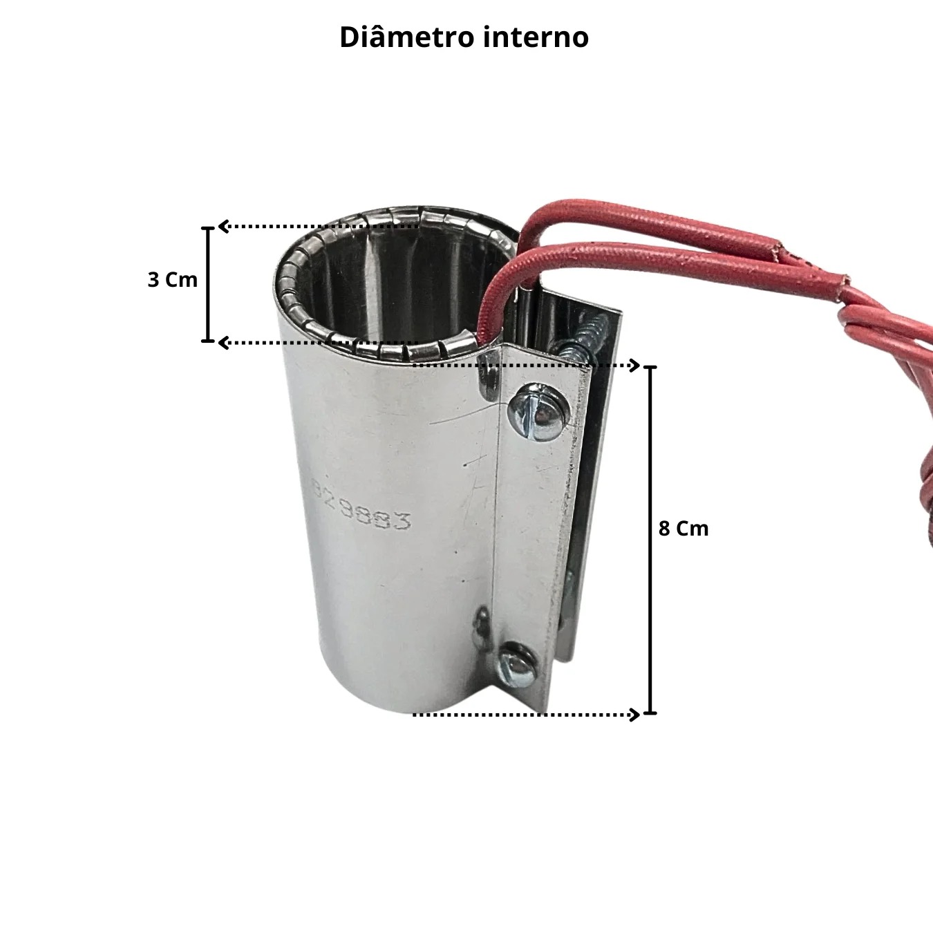 Resistência Coleira Mica Injetora 30X80mm 240w 220v Conector Saída Rabicho - Imagem 3